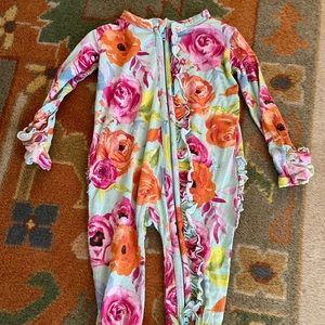 Gigi & Max floral ruffled footed/footless floral pjs
